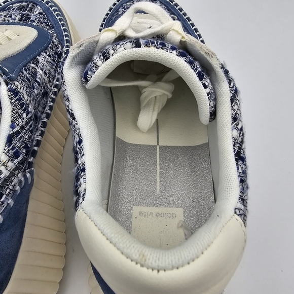 Dolce Vita Dolan Platform Sneakers, Navy Blue Multi Woven, Women's 9 - Picture 12 of 16